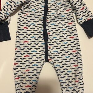 Absorba Patterned Kids One Piece with Mustache Design - size 12  months